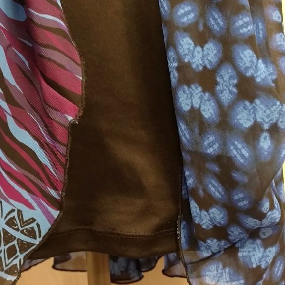 Baby Doll Sundress Mini Dress Dramatic Blue & Purple Colors Flirty Short Summer - Picture 3 of 8